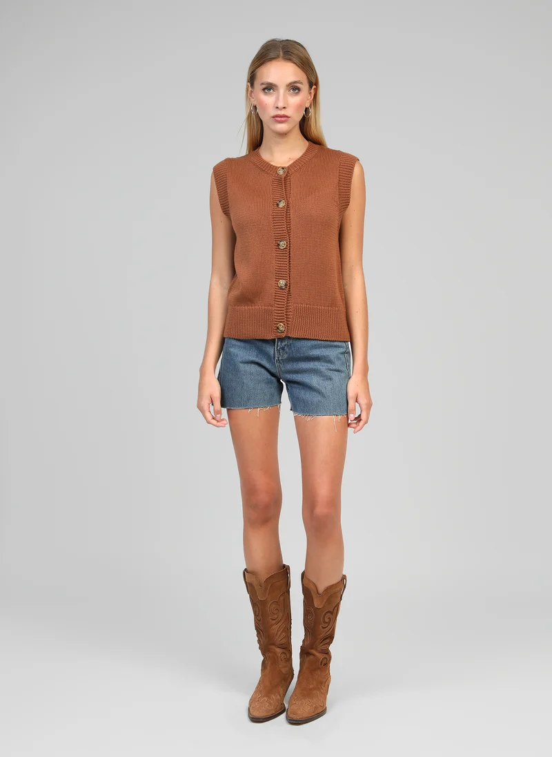 GILET LEVIONA marron
