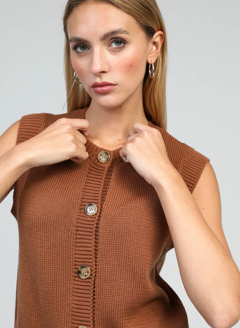 GILET LEVIONA marron
