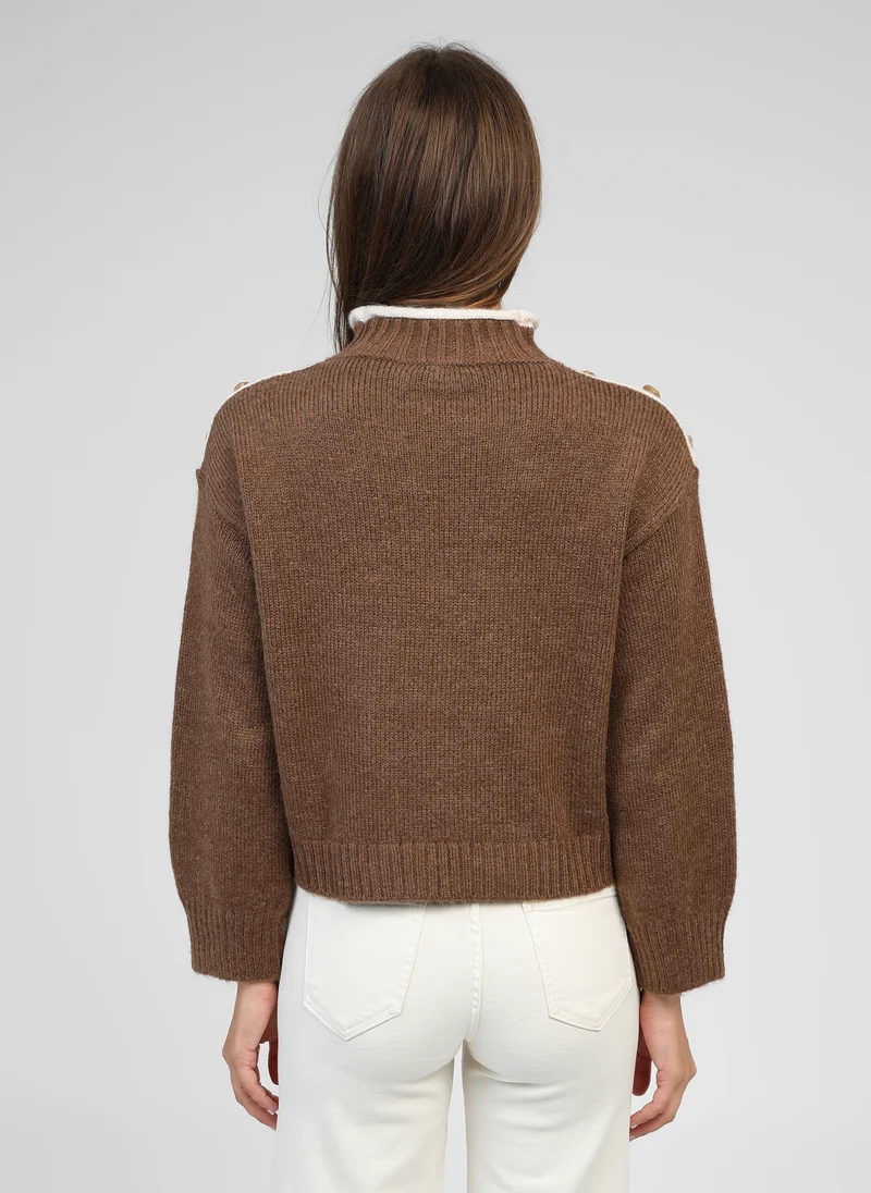 PULL LOUKI marron glace