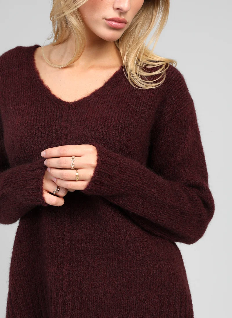 PULL LENOLI bordeaux