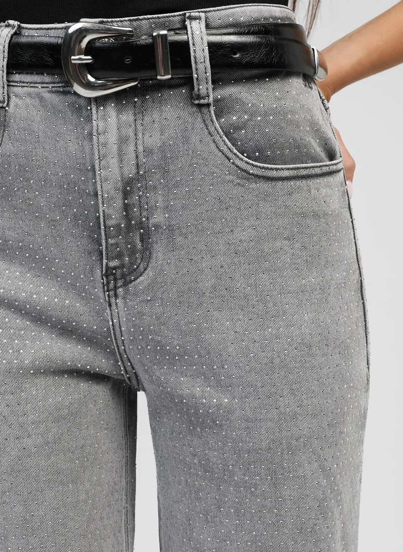 JEAN PAILLETTES gris