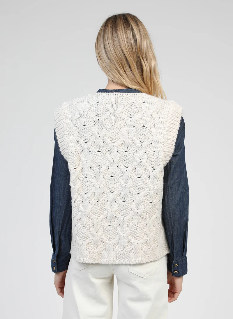 CARDIGAN SANS MANCHE LAJOIA ecru