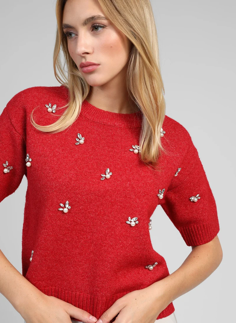 PULL NELIDA rouge