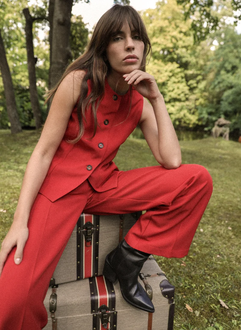GILET DE COSTUME ZOLA rouge