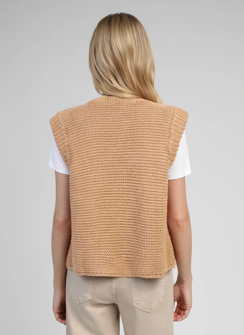 CARDIGAN SANS MANCHE LEGRINGOU beige
