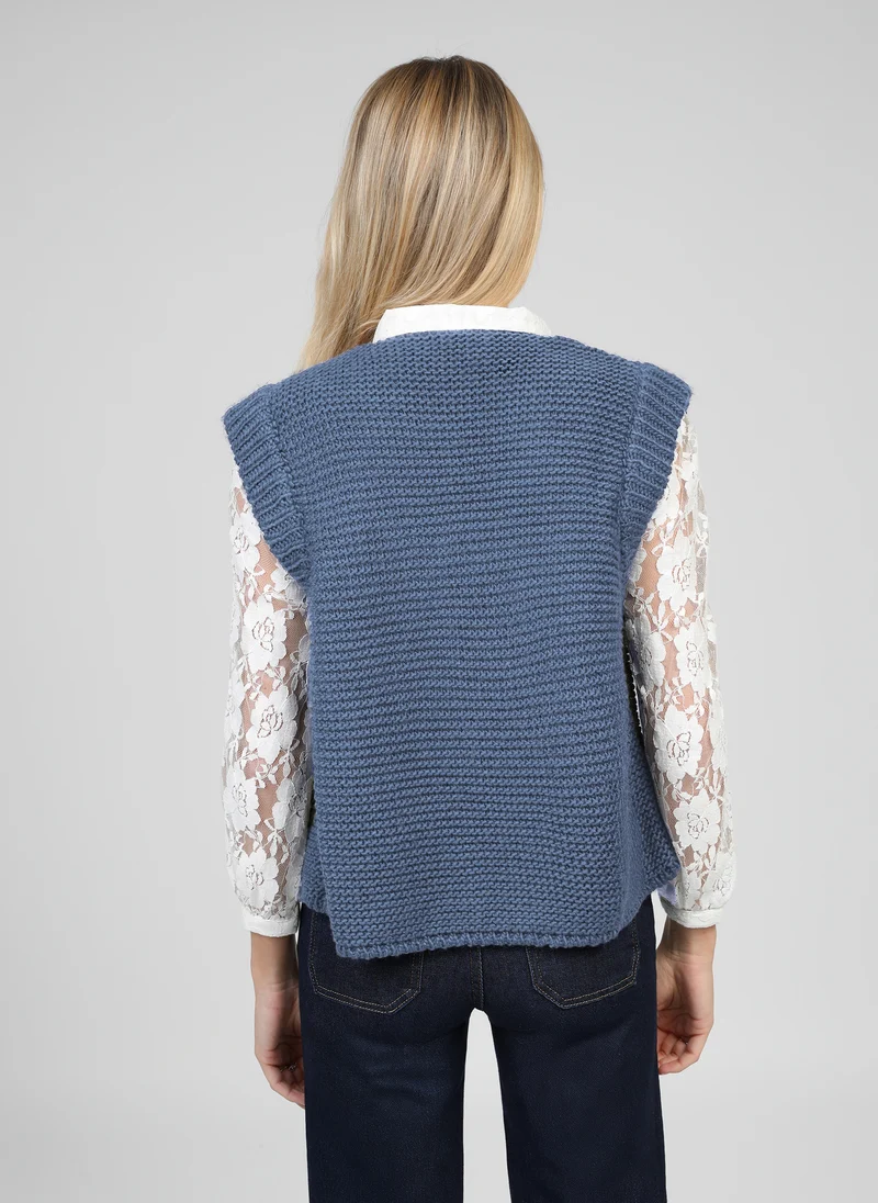 CARDIGAN SANS MANCHE LEGRINGOU A indigo