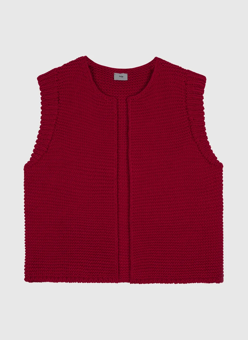 CARDIGAN SANS MANCHE LEGRINGOLY cerise