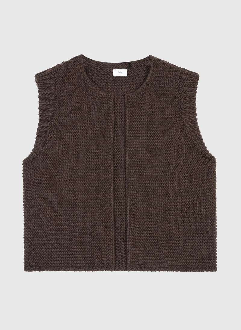 CARDIGAN SANS MANCHE LEGRINGOU chocolat