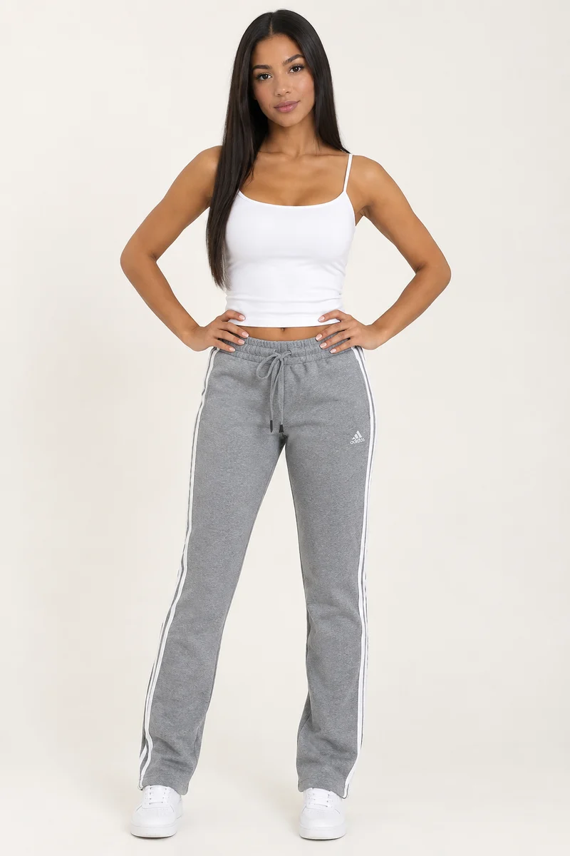 Pantalon de Jogging Gris Adidas Femme – Les Incontournables 3 Bandes
