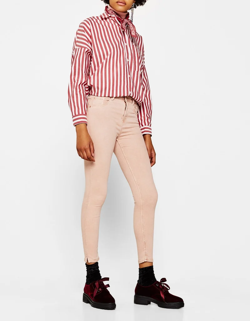 Skinny mid-rise trousers