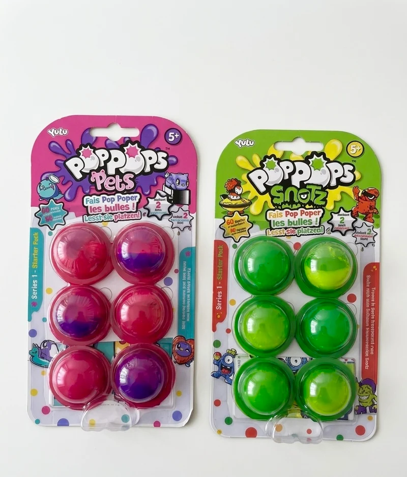 2 Packs Starter Slim Pop Pops Series 1 — Pop Pops Pets (Rose) & Pop Pops Snotz (Vert)