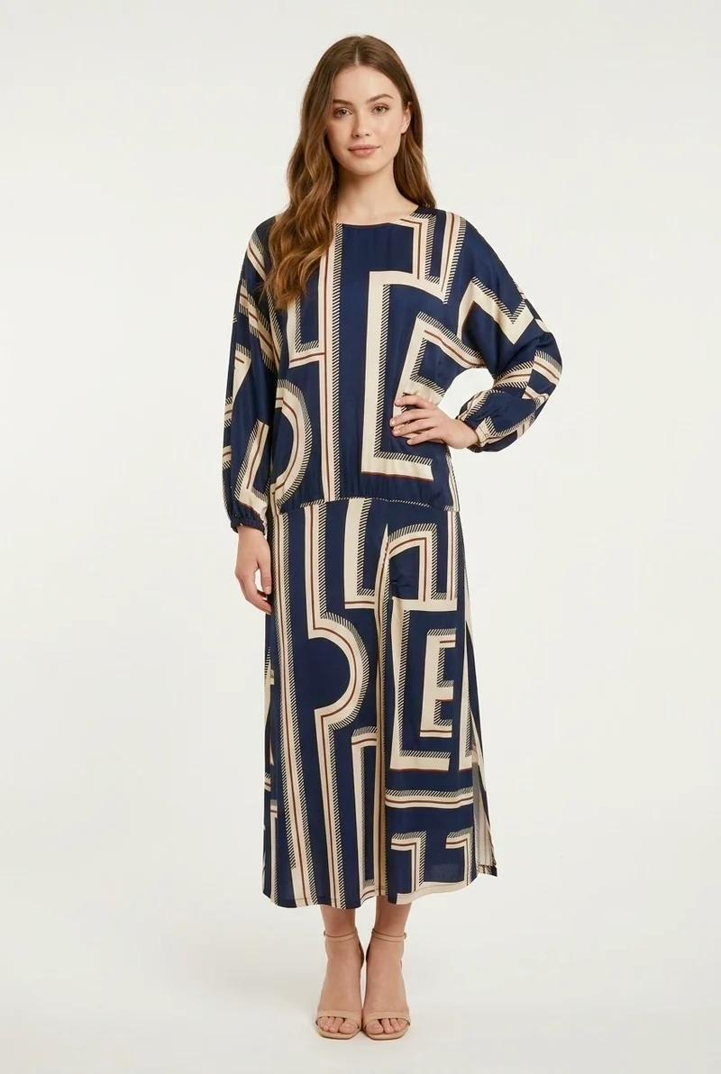 Robe Longue Imprimé Géométrique — K Design