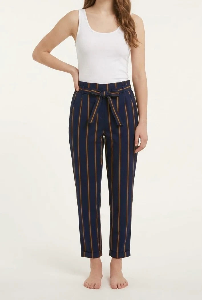 Pantalon Marine à Rayures Tennis - Zara