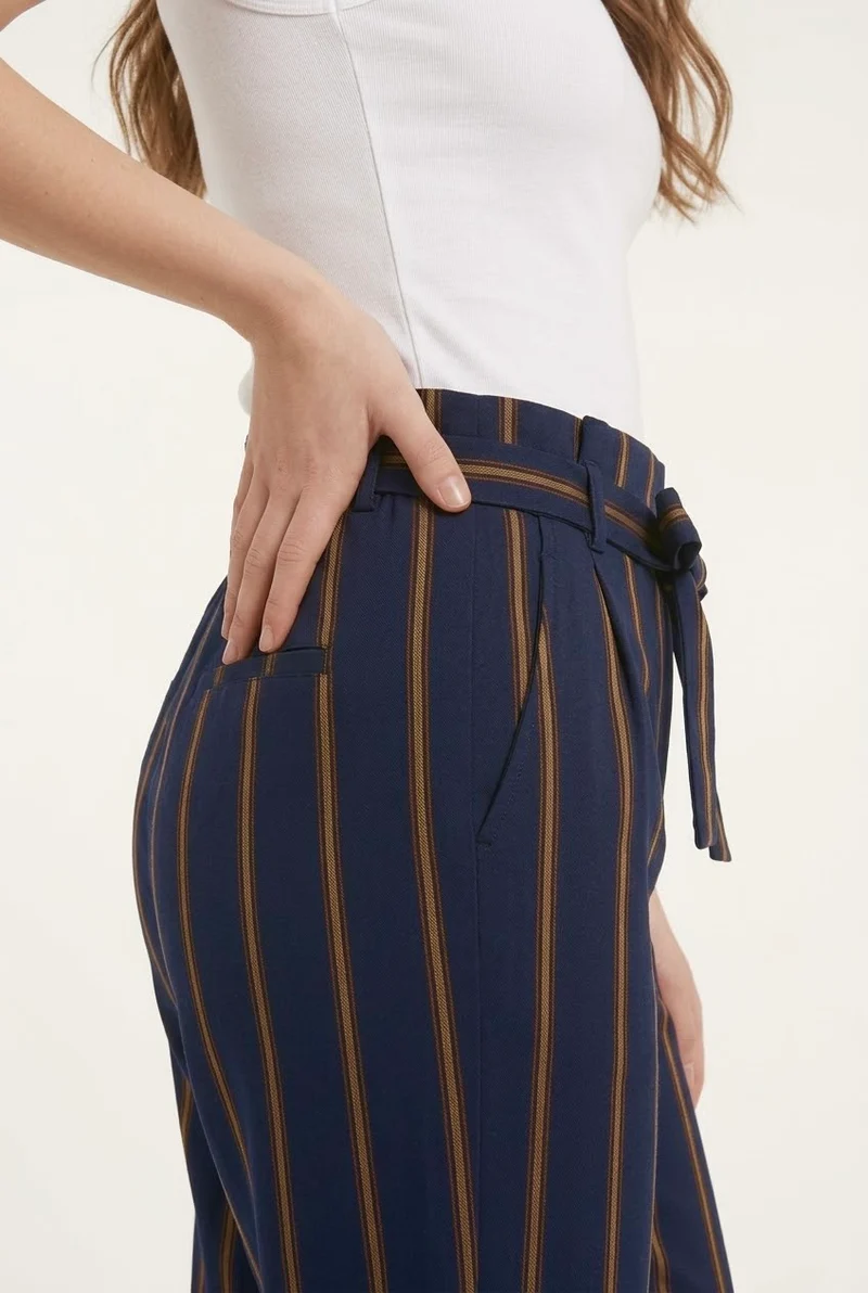 Pantalon Marine à Rayures Tennis - Zara