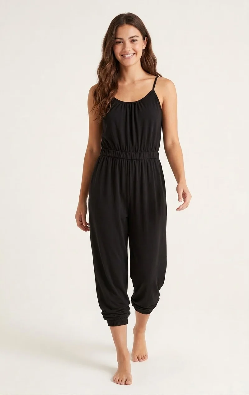 Combinaison Pantalon Noire – Style Décontracté & Confort