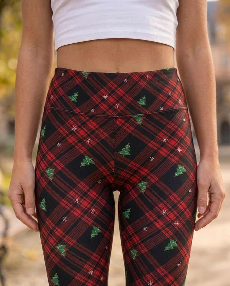 Legging Festif à Carreaux et Sapins de Noël ARDENE