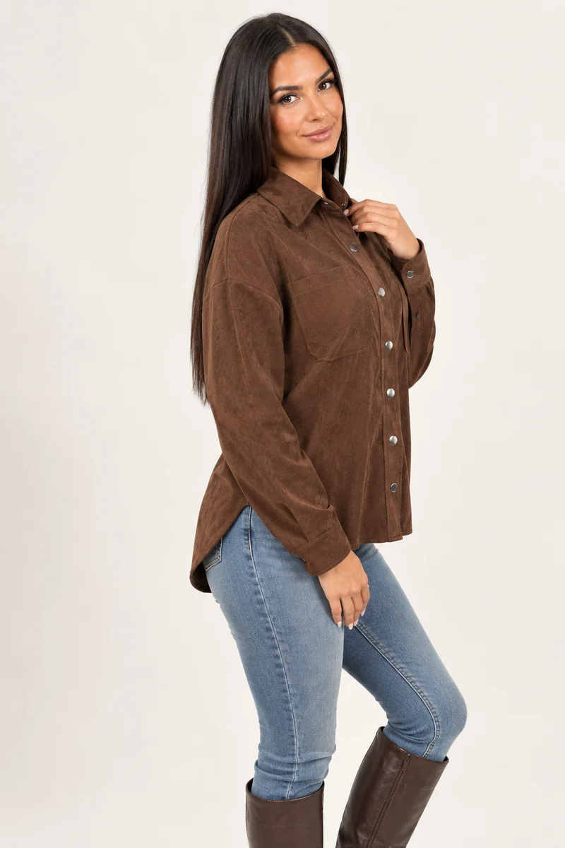 Chemise "Sweet Tea" Faux Suède Fashion Nova