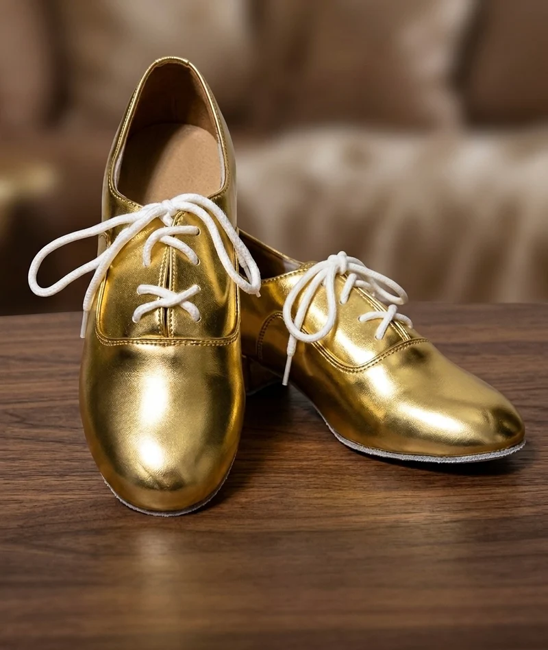 Chaussures Enfant Dorées à Lacets – Style Rétro & Danse