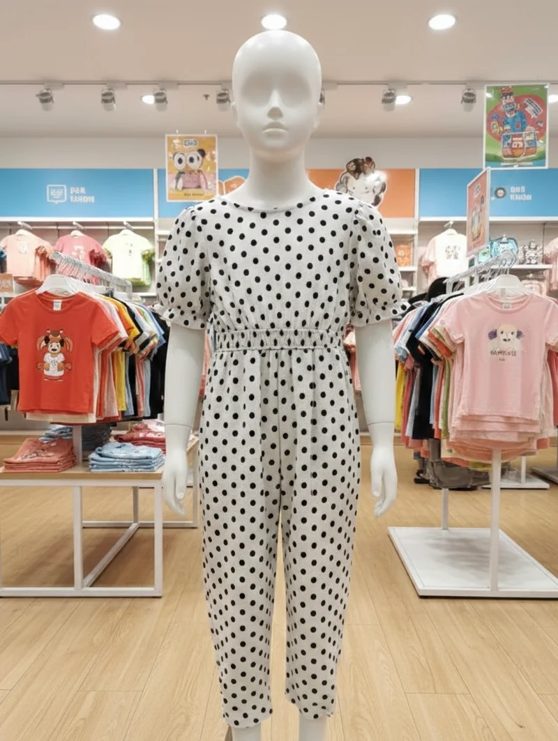 Combinaison Zara Kids Noire à pois blancs - Taille 6 ans (116 cm)
