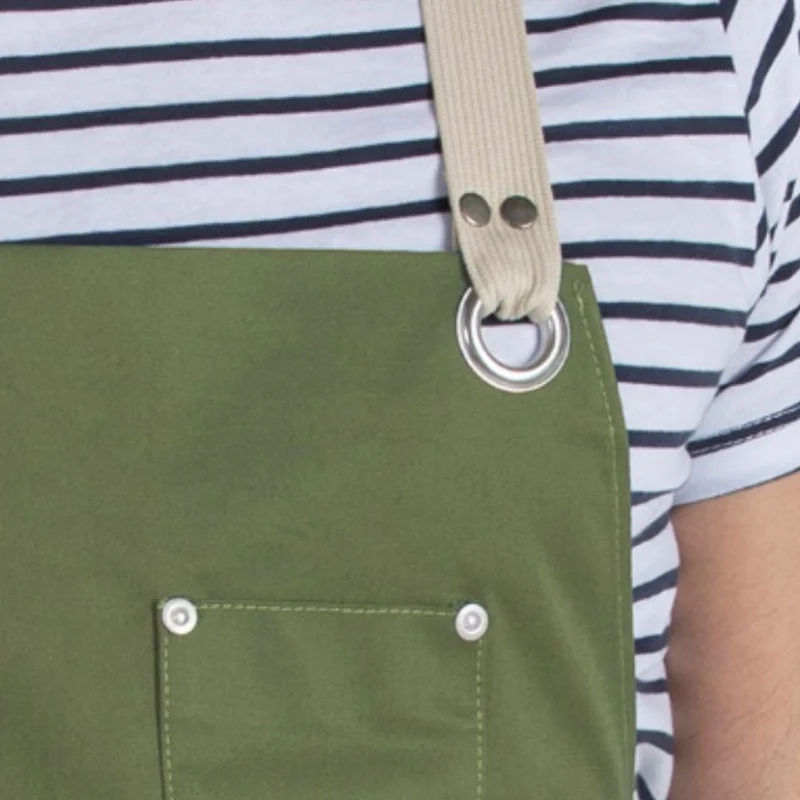 Delantal Peto Unisex Bolsillos Verde Militar