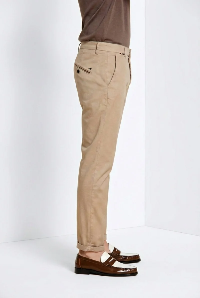 Osaka pantalon chino homme en tricotine fine de coton et lyocell carrot fit