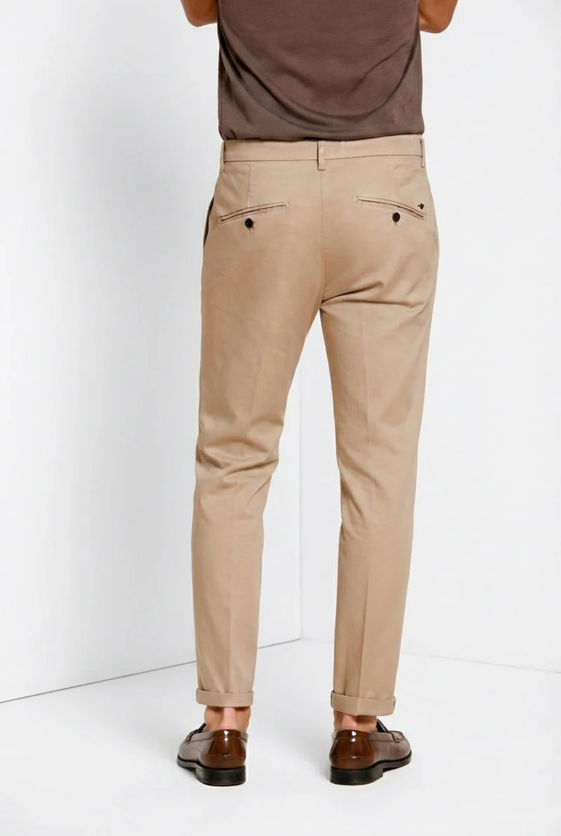 Osaka pantalon chino homme en tricotine fine de coton et lyocell carrot fit