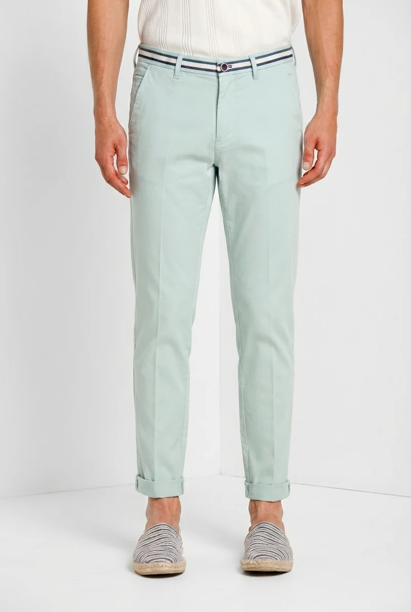 Torino Summer pantalon chino homme en twill de coton et lyocell slim fit