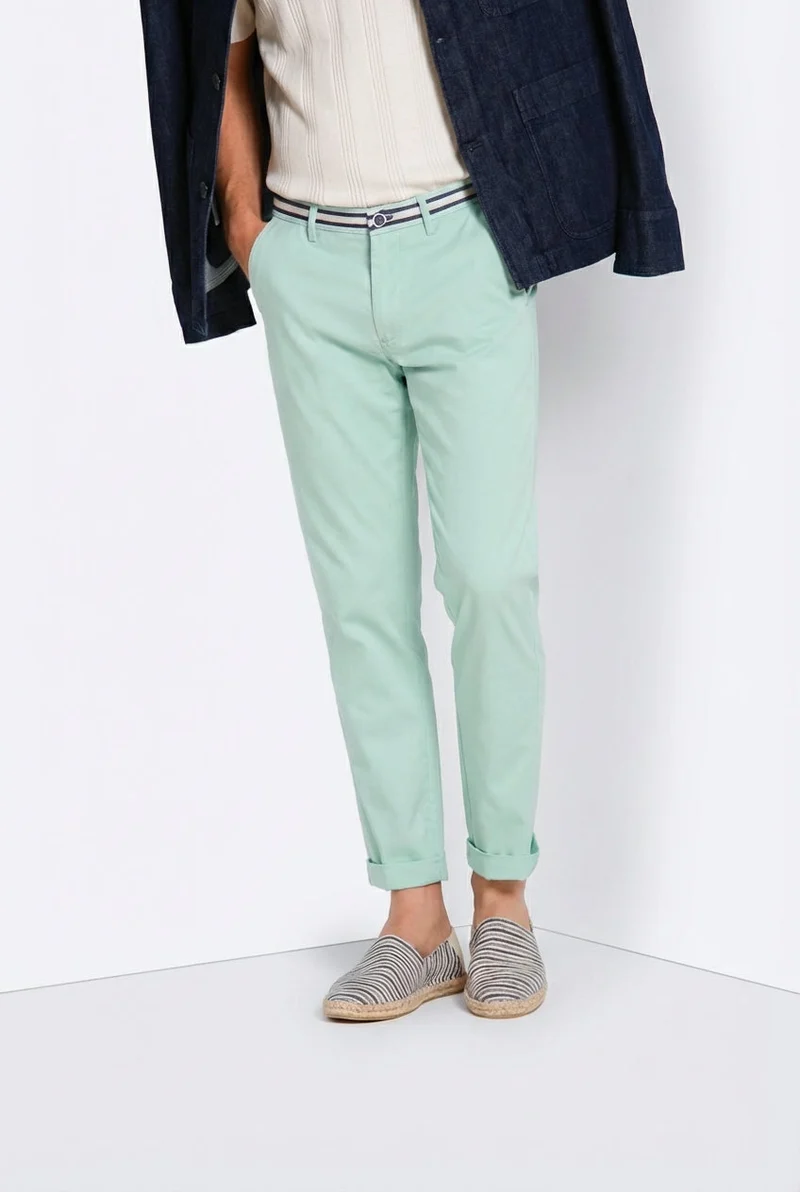 Torino Summer pantalon chino homme en twill de coton et lyocell slim fit