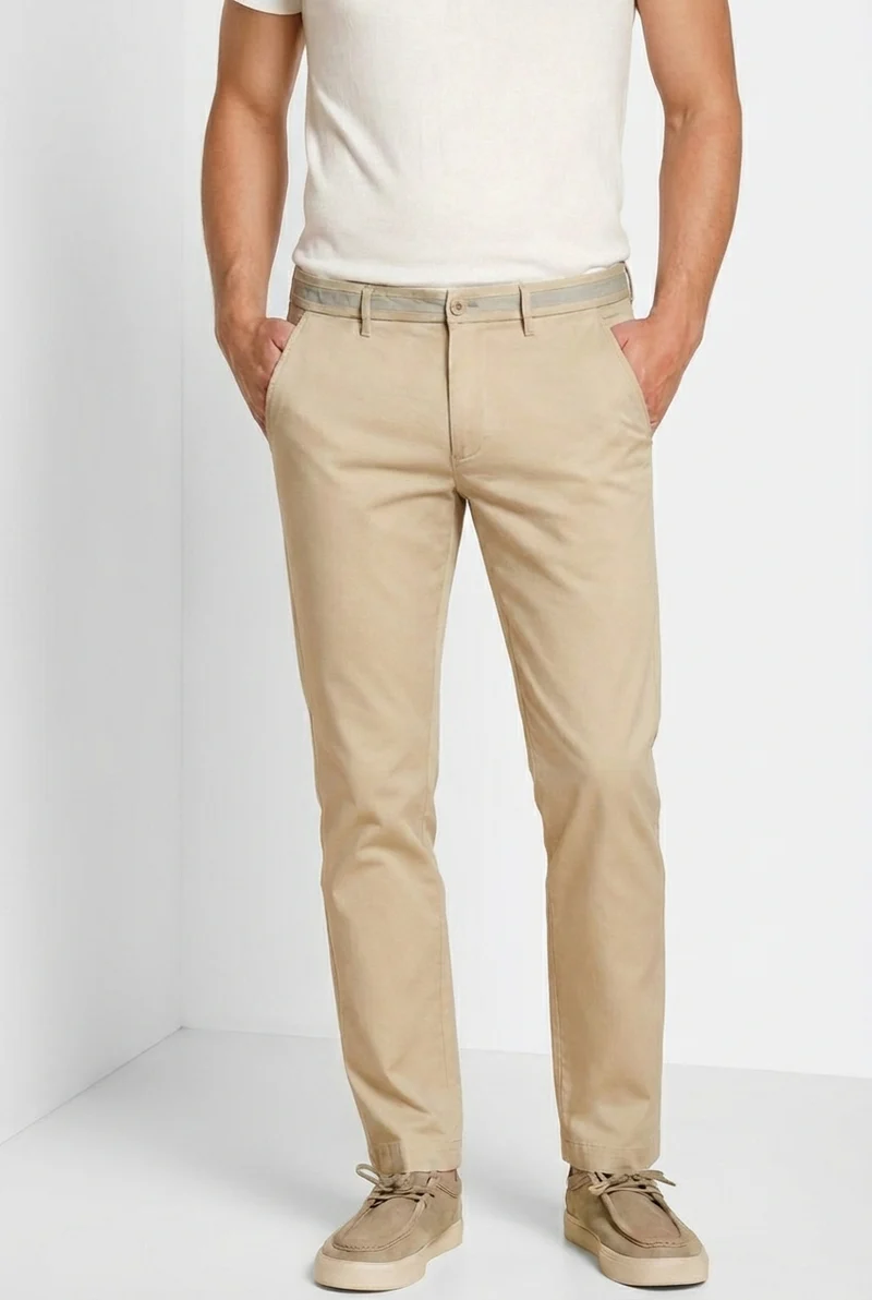 Torino University pantalon chino homme en satin stretch slim fit