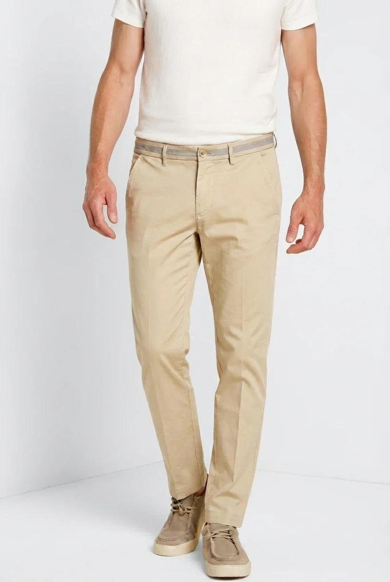 Torino University pantalon chino homme en satin stretch slim fit