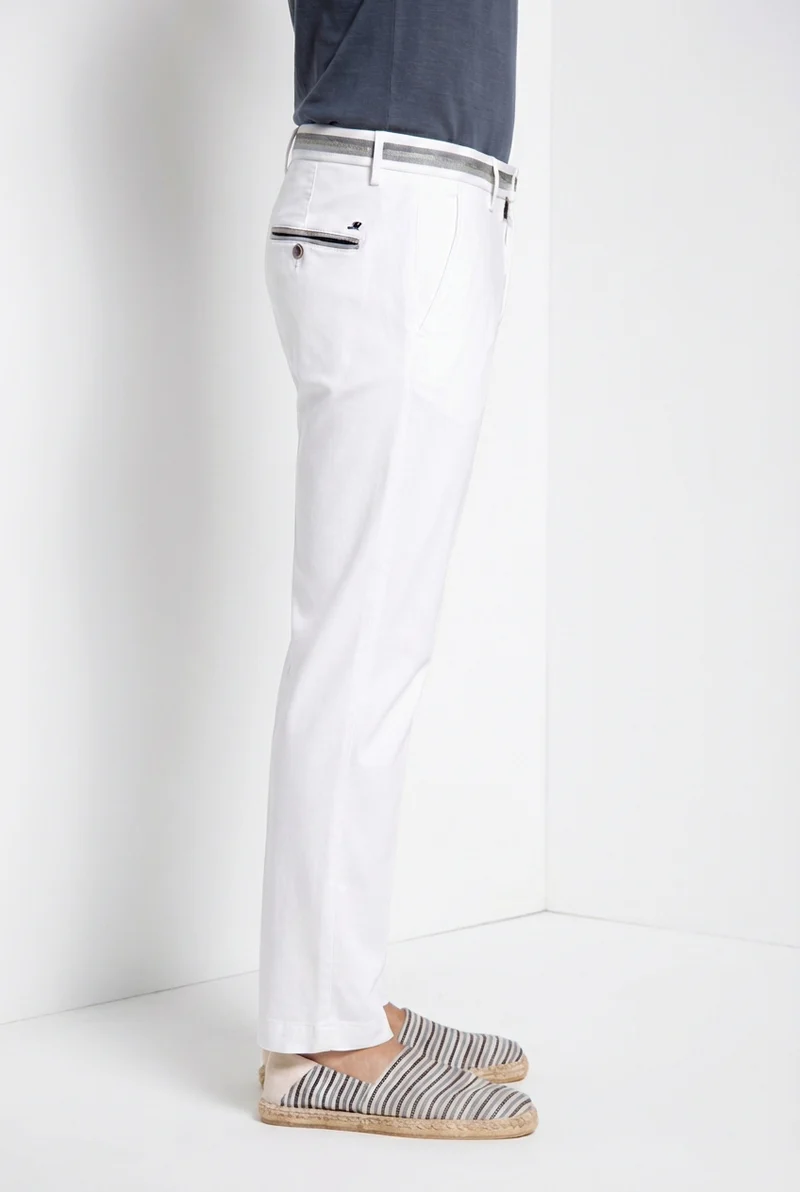 Torino Elegance pantalon chino homme en tricotine fine de coton et lyocell slim fit