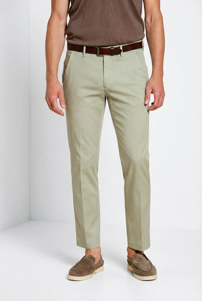 Torino Flex pantalon chino homme en gabardine stretch slim fit ①
