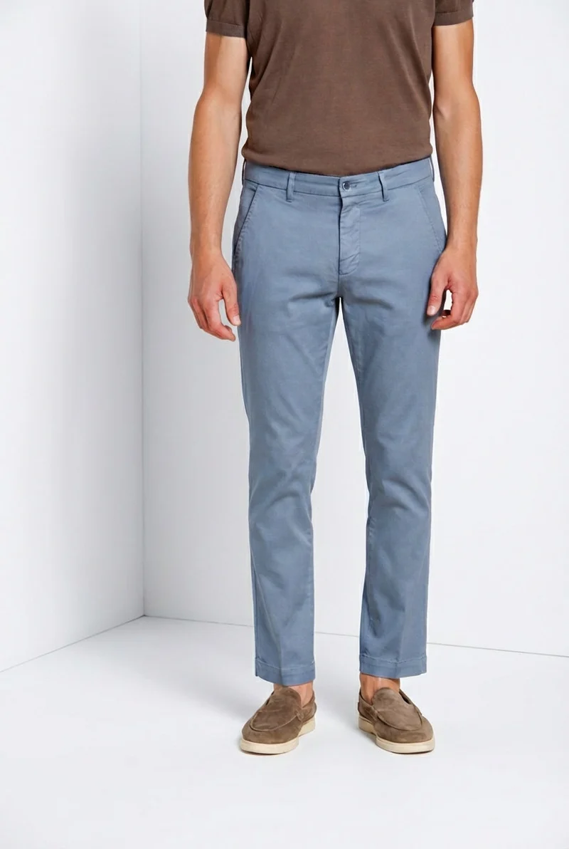 Torino Flex pantalon chino homme en gabardine stretch slim fit ①