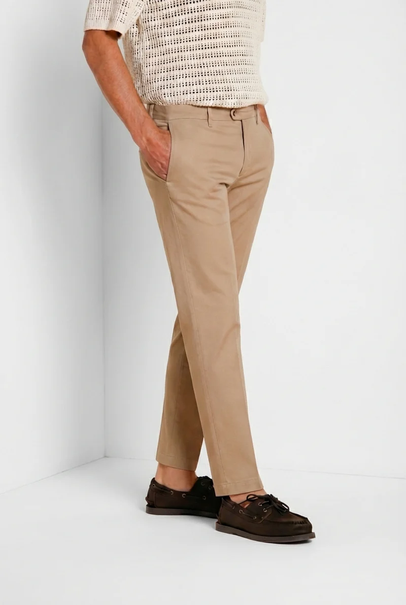 New York pantalon chino homme en gabardine stretch regular fit ①