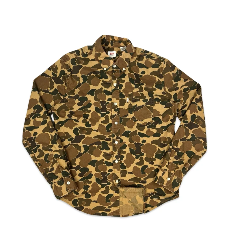 Levi's Brown and Green Hunting Camo Button-up Shirt S M