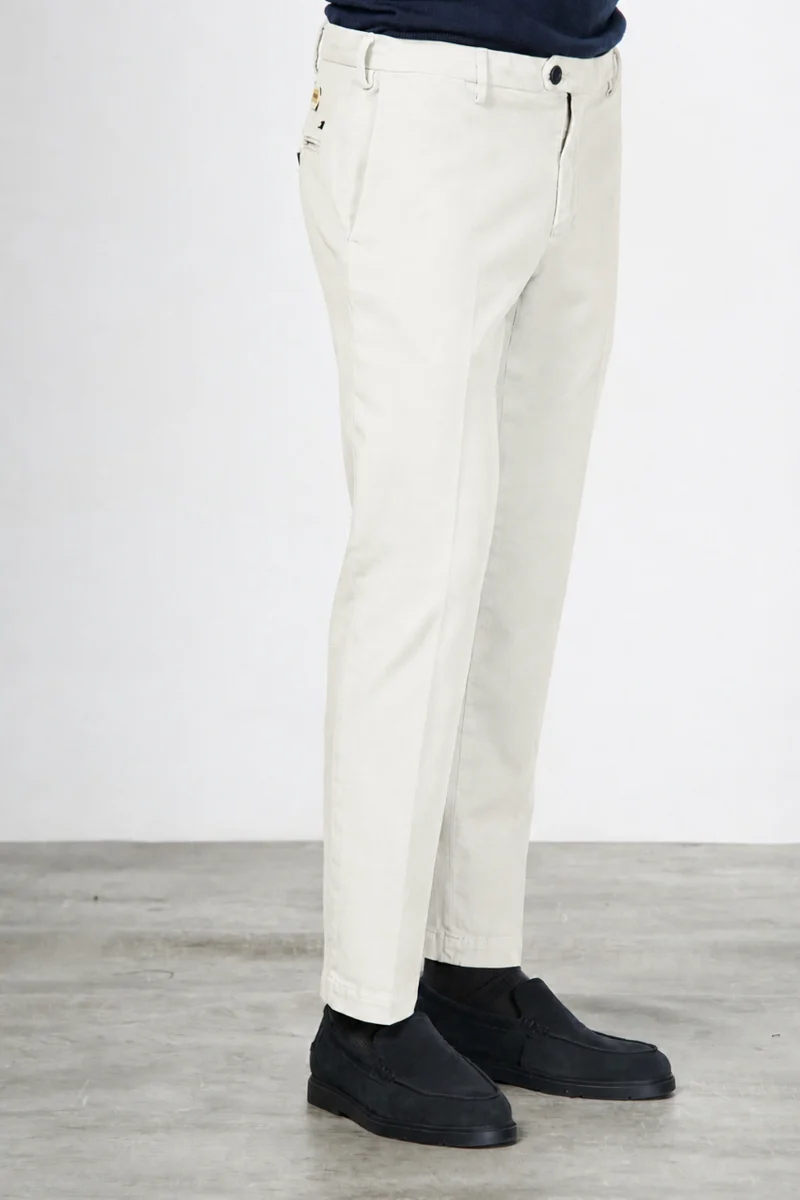 New York pantalon chino homme en twill de coton et cachemire regular fit