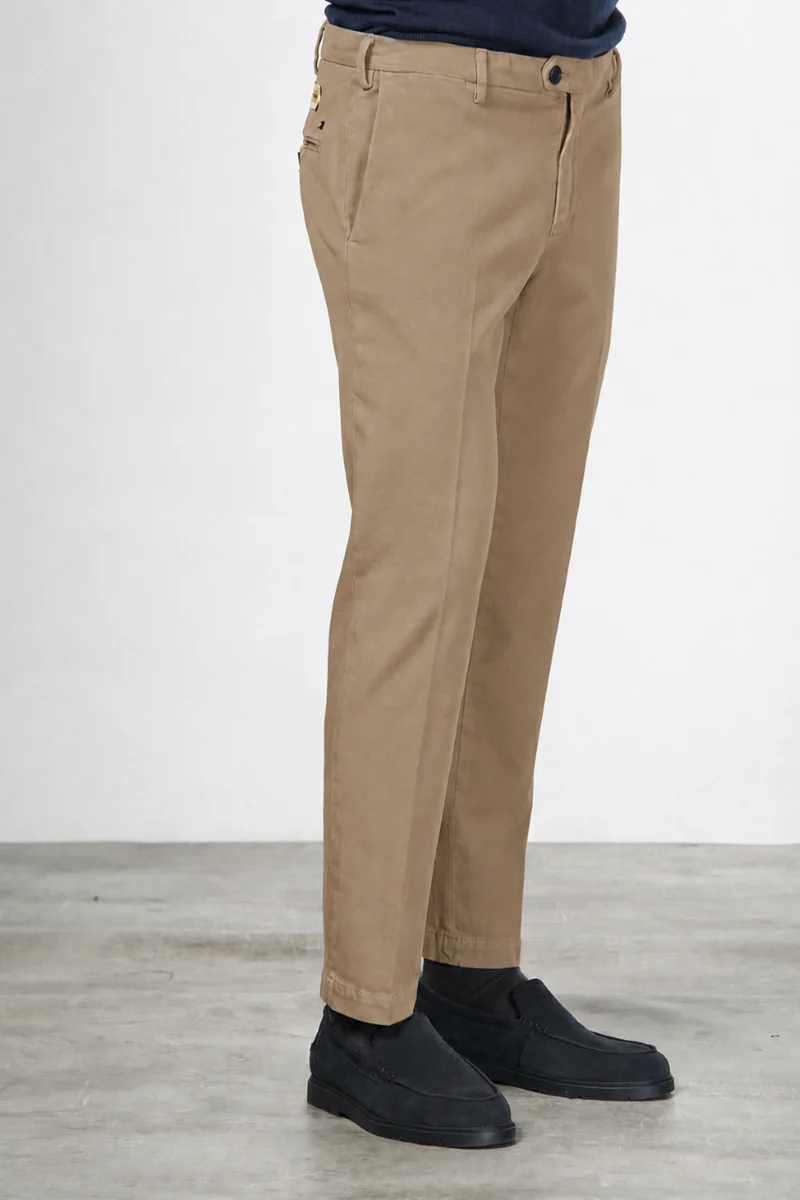 New York pantalon chino homme en twill de coton et cachemire regular fit