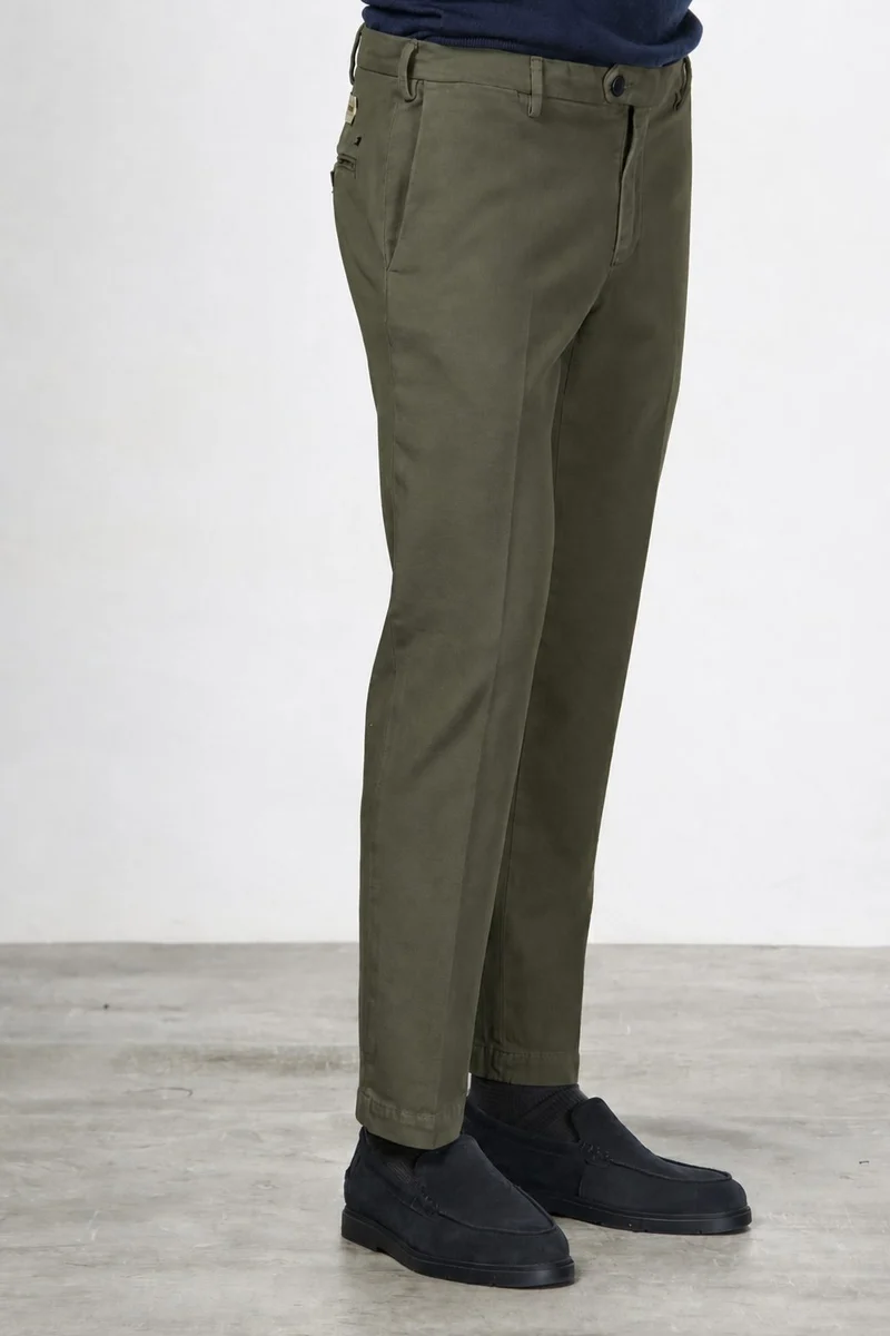 New York pantalon chino homme en twill de coton et cachemire regular fit