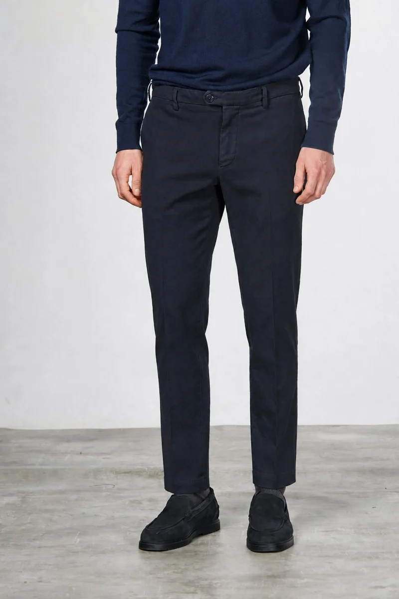 Paris pantalon chino homme en tricotine de coton tapered fit
