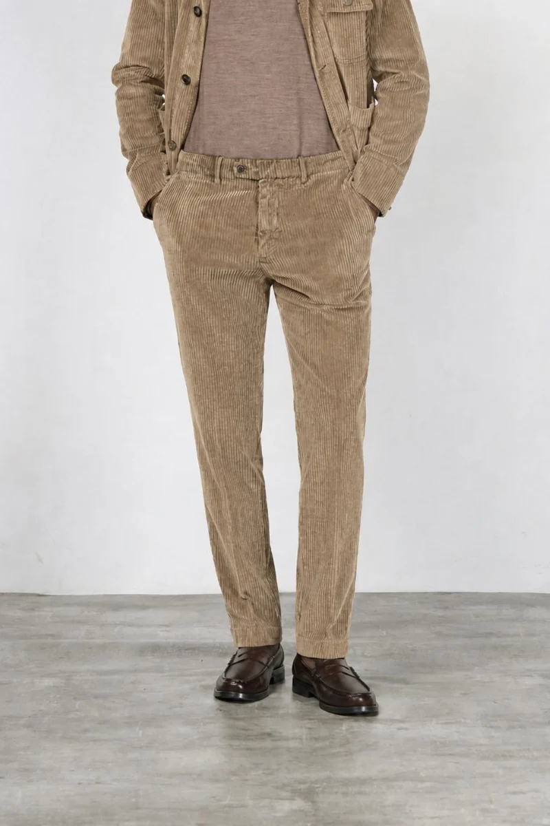 Paris pantalon chino homme en velours à grosses côtes carrot fit