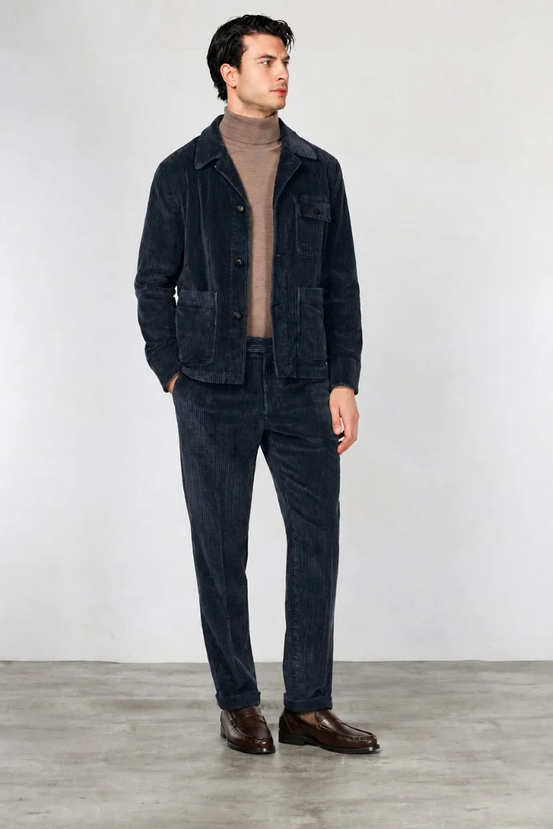Paris pantalon chino homme en velours à grosses côtes carrot fit