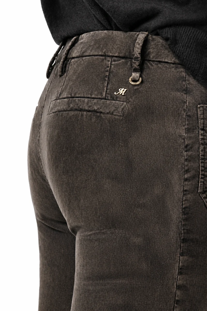 New York Flare pantalon chino femme en velours 1000 raies slim fit