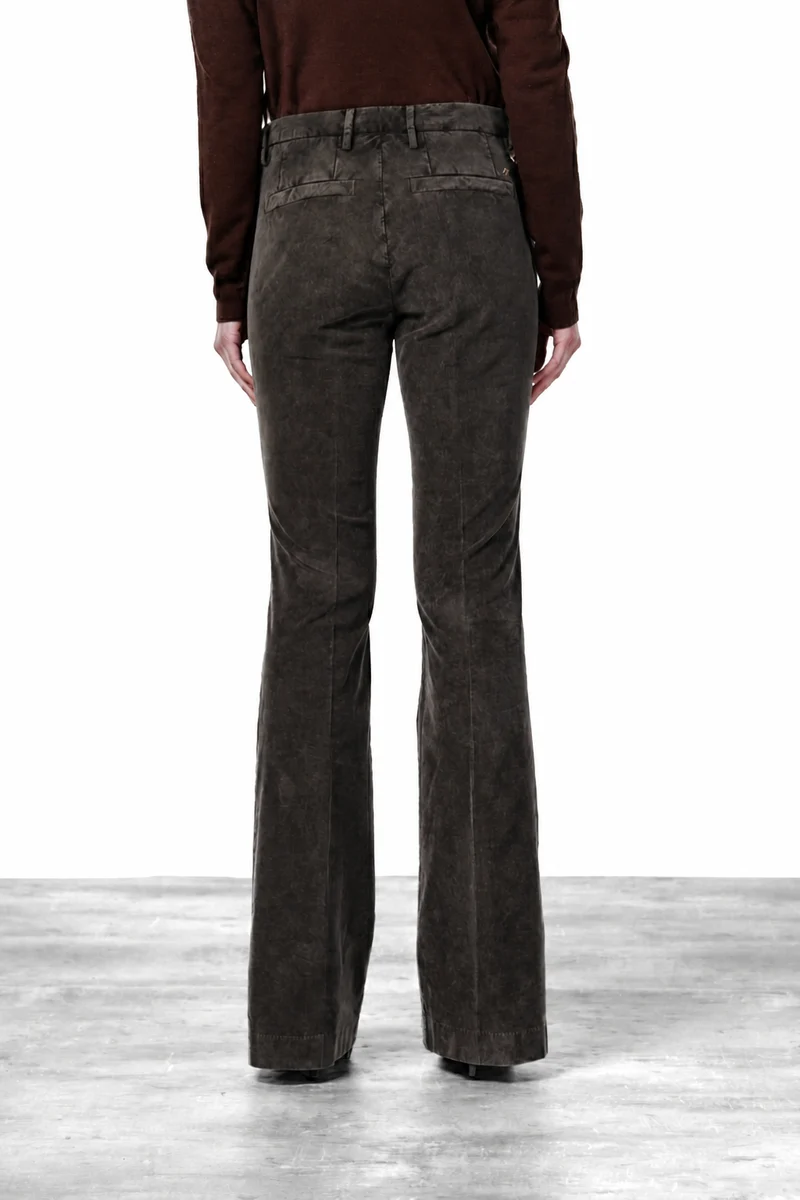New York Flare pantalon chino femme en velours 1000 raies slim fit