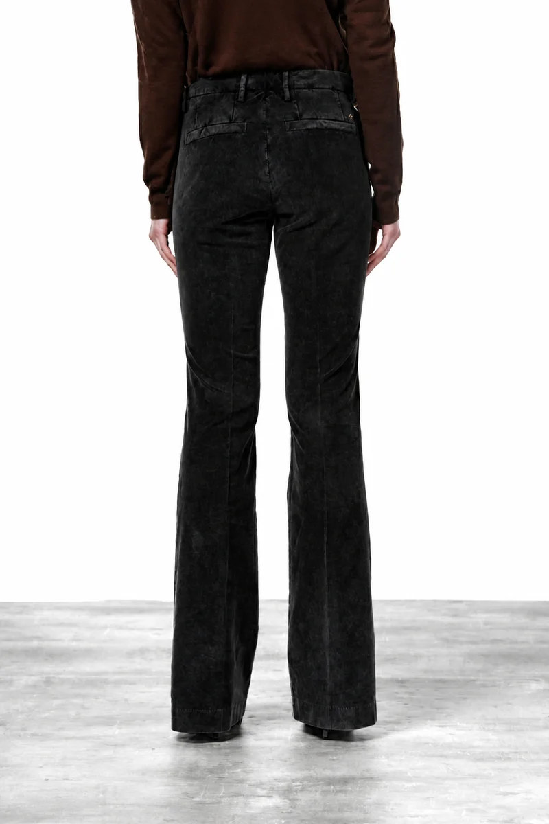 New York Flare pantalon chino femme en velours 1000 raies slim fit