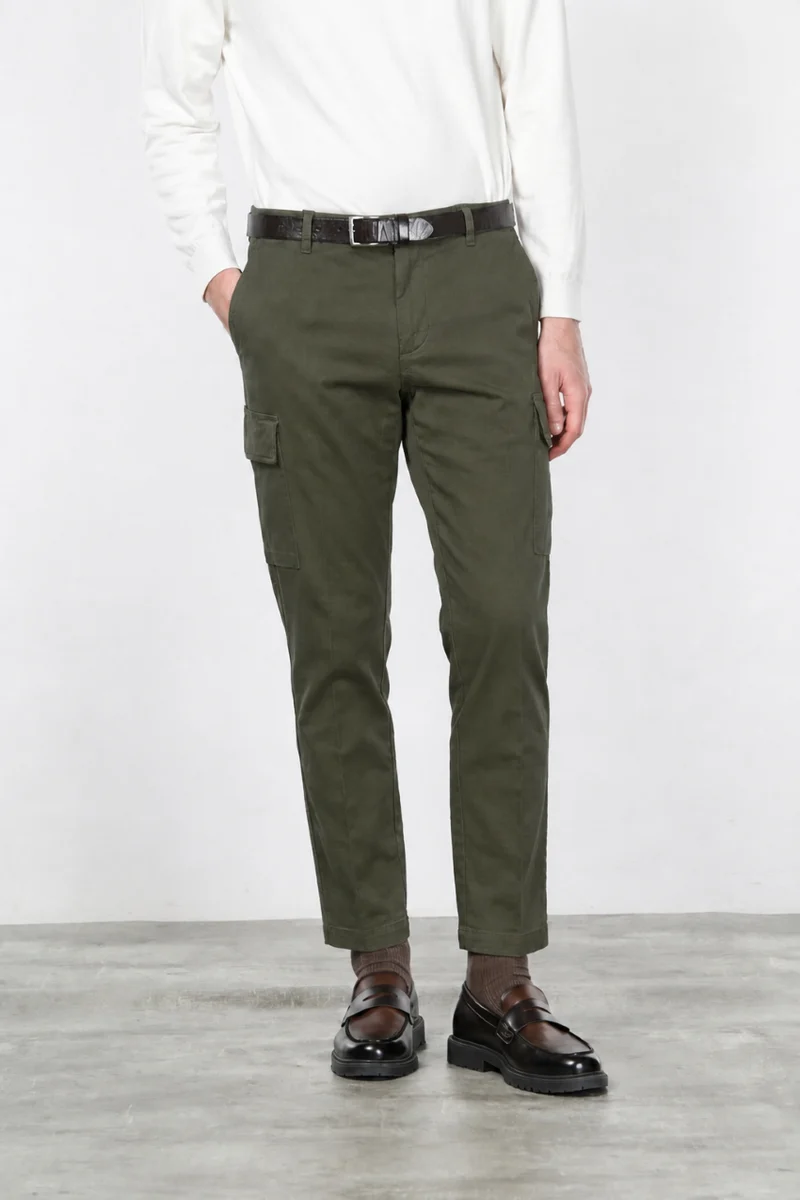 Pantalon cargo Chile homme en coton stretch à trame diagonale regular fit