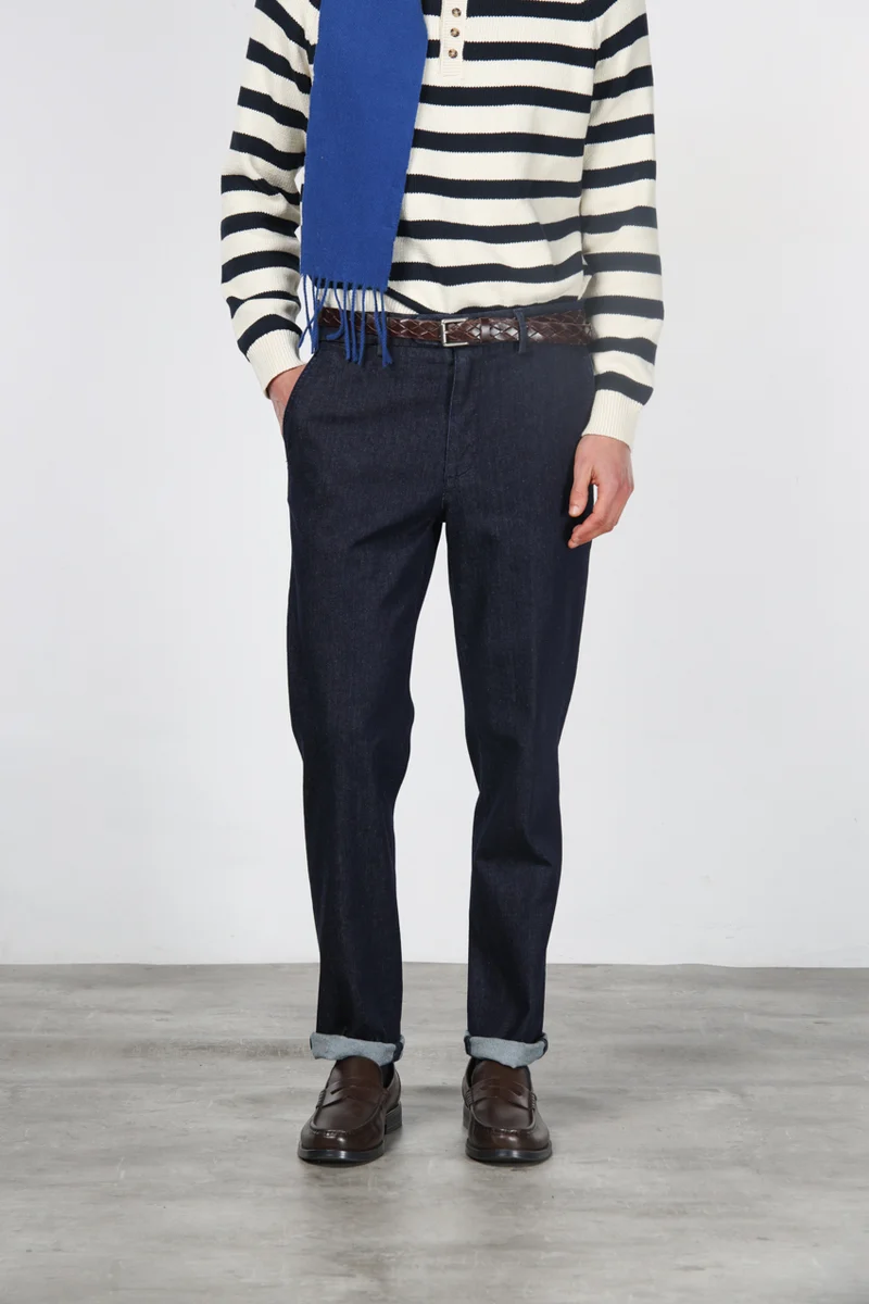 Madison pantalon chino homme en techno denim stretch carrot fit