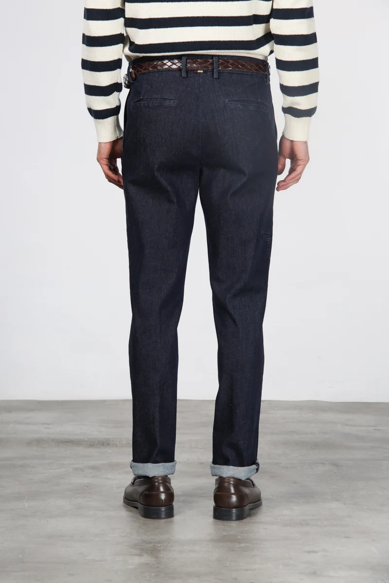 Madison pantalon chino homme en techno denim stretch carrot fit