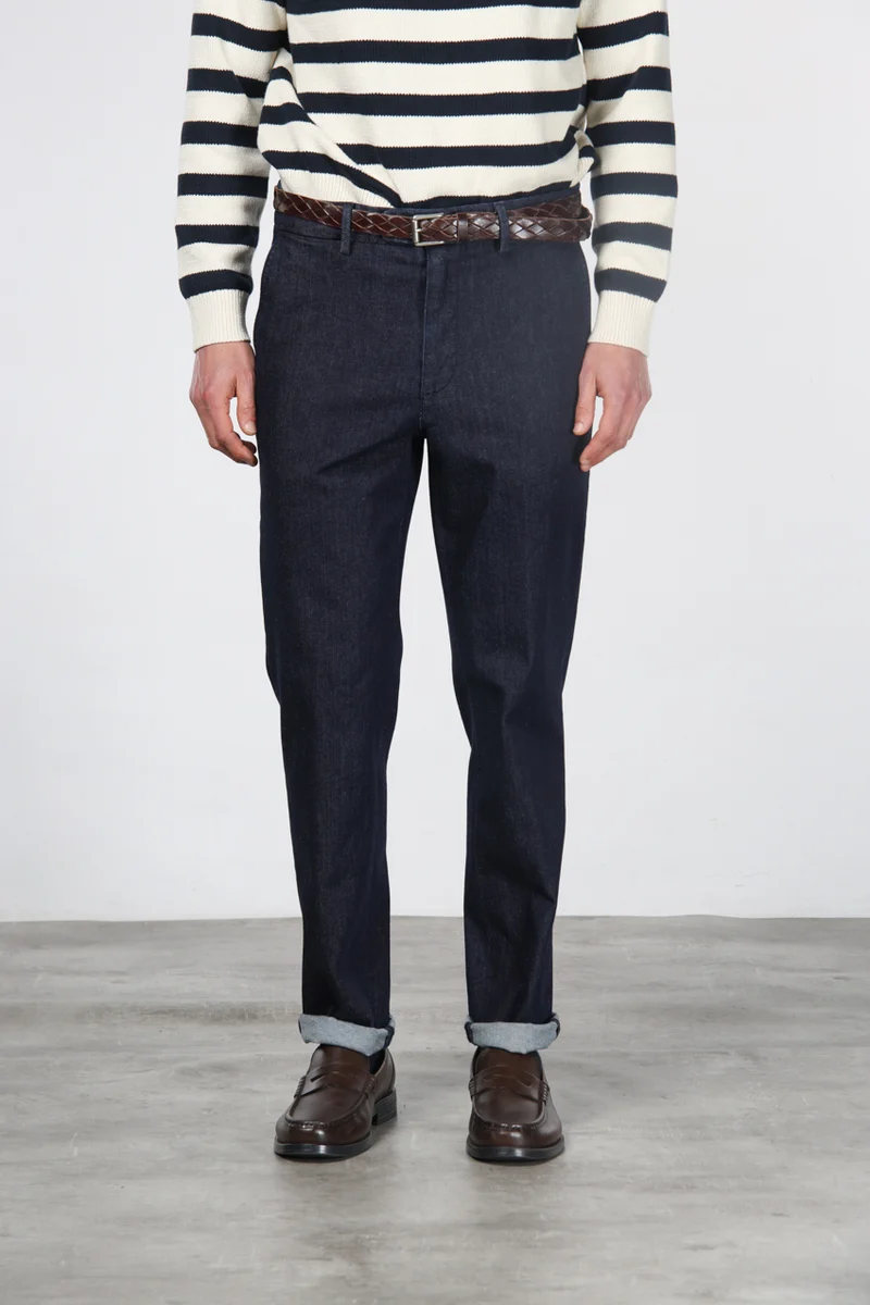 Madison pantalon chino homme en techno denim stretch carrot fit