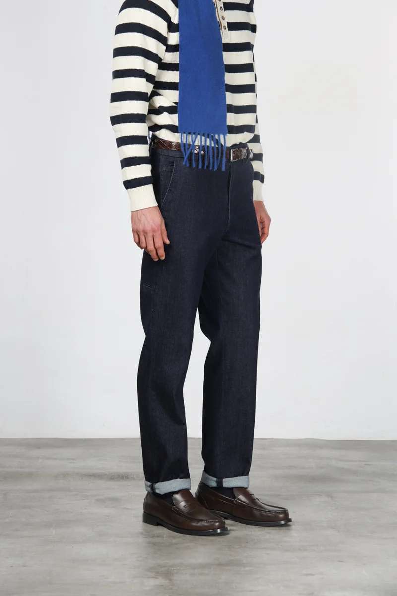 Madison pantalon chino homme en techno denim stretch carrot fit