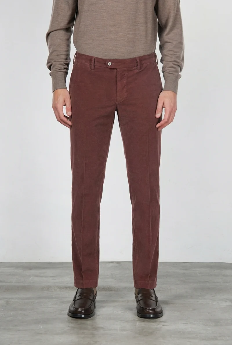 New York pantalon chino homme en velours 2000 raies stretch regular fit